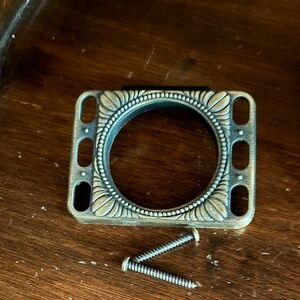 “Two” Antique Brass plated Decorative cup and toothbrush and soap holders.